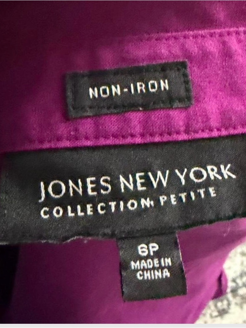 Jones New York Petite Non-Iron Button Down Shirt Pink Size 6P Work Blouse - Picture 5 of 5
